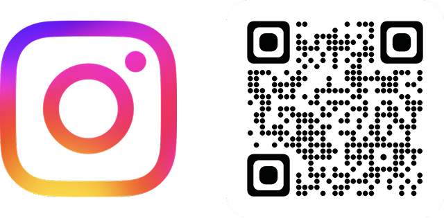InstagramのロゴとQRコード