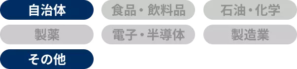対象業種は、自治体、その他